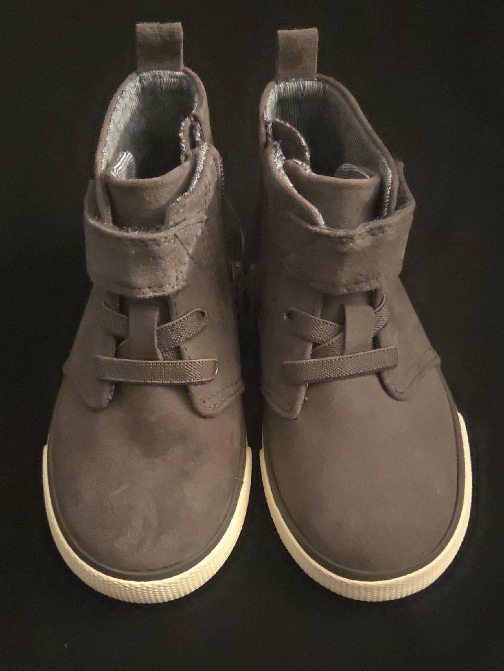 Cat & Jack Gray High-Top Sneakers with Hook-and-Loop Strap
